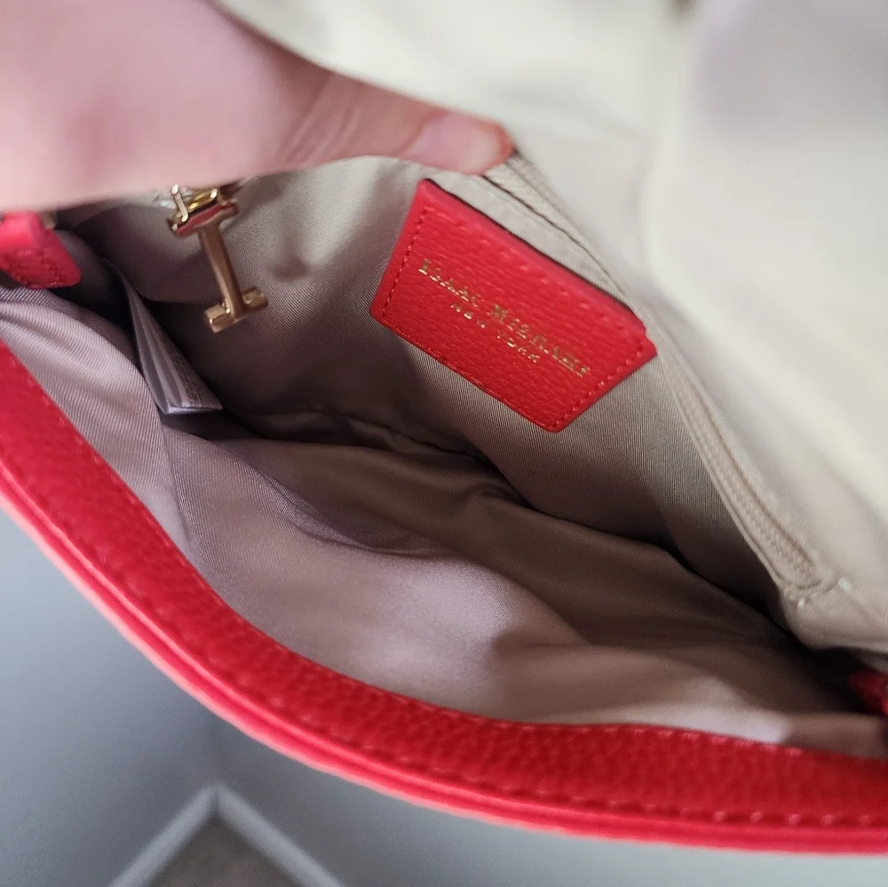 Isaac Mizrahi Lillian‎ Red Leather Small Crossbody Clutch